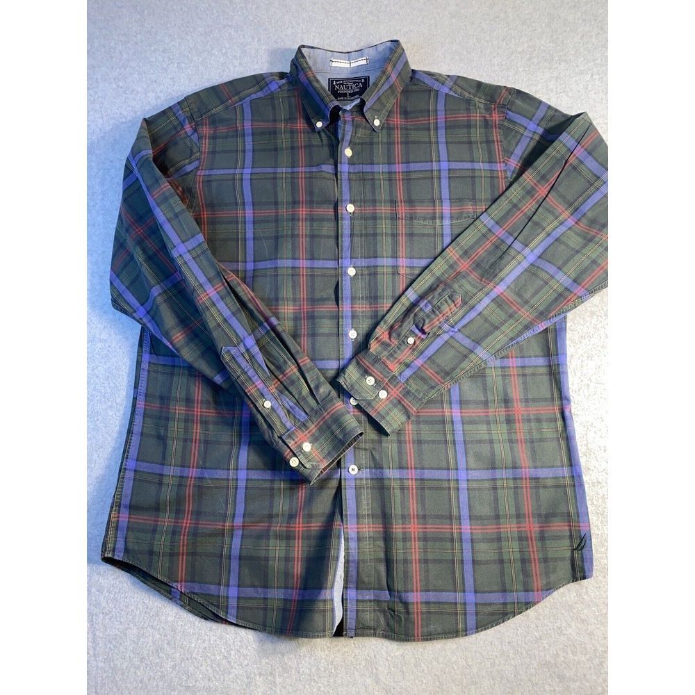 Nautica Multiple Color‎ 100% Cotton Button Down Dress Shirt Mens Size Large